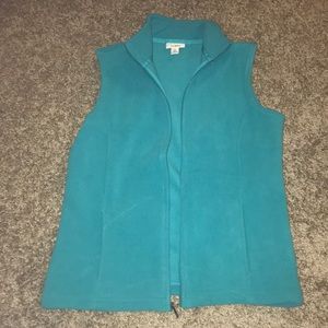 LL Bean Turquoise Polar Fleece Vest Sz S NWOT